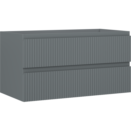 Mexen Rivel Badezimmerschrank für Waschtisch 90 cm, 2 Schubladen, geriffelt, grafit matt - 91A20-09047-2-BFF66