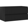 Mexen Rivel Badezimmerunterschrank 90 cm, 2 Schubladen, geriffelt, schwarz matt - 91A20-09047-2-BFF71