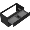 Mexen Rivel Badezimmerunterschrank 90 cm, 2 Schubladen, geriffelt, schwarz matt - 91A20-09047-2-BFF71