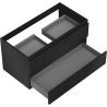 Mexen Rivel Badezimmerunterschrank 90 cm, 2 Schubladen, geriffelt, schwarz matt - 91A20-09047-2-BFF71
