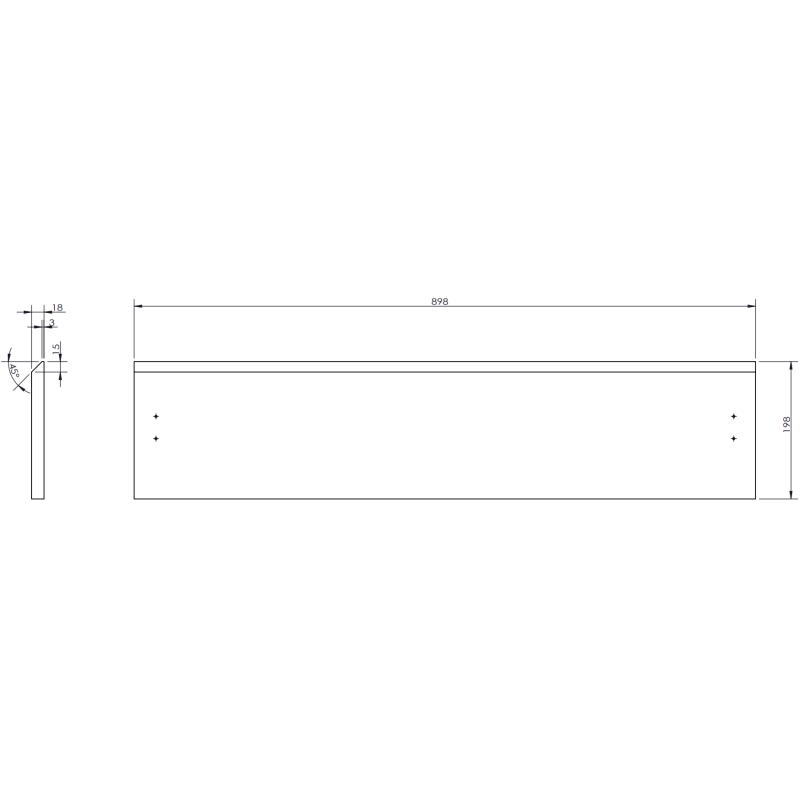 Mexen Rivel Badezimmerschrank 90 cm, 2 Schubladen, gerillt, Eiche - 91A20-09047-2-BFF81