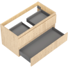 Mexen Rivel Badezimmerschrank 90 cm, 2 Schubladen, gerillt, Eiche - 91A20-09047-2-BFF81