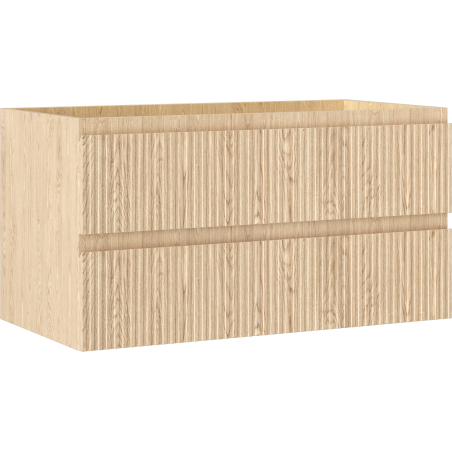 Mexen Rivel Badezimmerschrank 90 cm, 2 Schubladen, gerillt, Eiche - 91A20-09047-2-BFF81