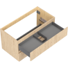 Mexen Rivel Badezimmerschrank 90 cm, 2 Schubladen, gerillt, Eiche - 91A20-09047-2-BFF81