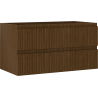 Mexen Rivel Badezimmerschrank für Waschbecken 90 cm, 2 Schubladen, geriffelt, Nussbaum - 91A20-09047-2-BFF86
