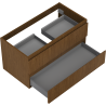 Mexen Rivel Badezimmerschrank für Waschbecken 90 cm, 2 Schubladen, geriffelt, Nussbaum - 91A20-09047-2-BFF86