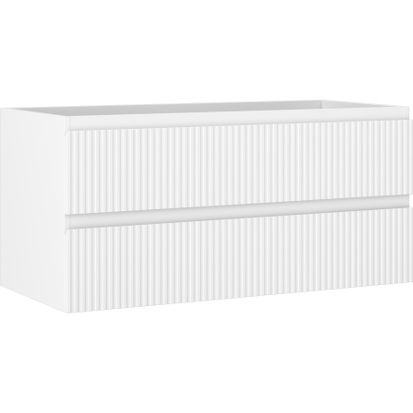 Mexen Rivel Badezimmerschrank 100 cm, 2 Schubladen, gerillt, weiß matt - 91A20-10047-2-BFF01