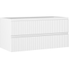 Mexen Rivel Badezimmerschrank 100 cm, 2 Schubladen, gerillt, weiß matt - 91A20-10047-2-BFF01