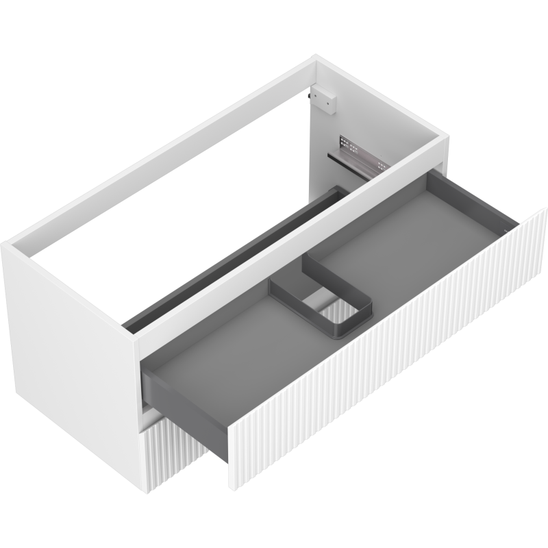 Mexen Rivel Badezimmerschrank 100 cm, 2 Schubladen, gerillt, weiß matt - 91A20-10047-2-BFF01