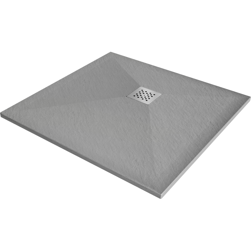 Mexen Stone+ quadratische Duschwanne aus Komposit 90 x 90 cm, grau-beton - 44619090