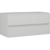 Mexen Rivel Badezimmerschrank Waschtischunterschrank 100 cm, 2 Schubladen, gerillt, grau matt - 91A20-10047-2-BFF62