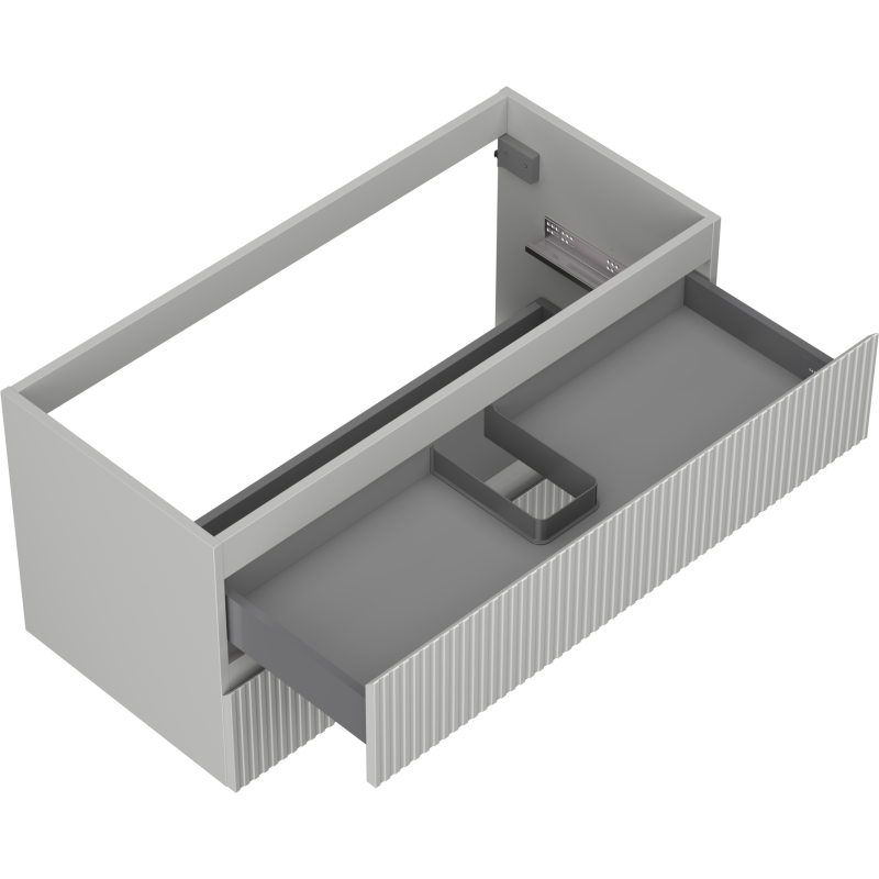 Mexen Rivel Badezimmerschrank Waschtischunterschrank 100 cm, 2 Schubladen, gerillt, grau matt - 91A20-10047-2-BFF62