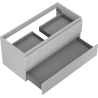 Mexen Rivel Badezimmerschrank Waschtischunterschrank 100 cm, 2 Schubladen, gerillt, grau matt - 91A20-10047-2-BFF62