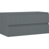 Mexen Rivel Badezimmerschrank unter Waschbecken 100 cm, 2 Schubladen, geriffelt, Graphit matt - 91A20-10047-2-BFF66