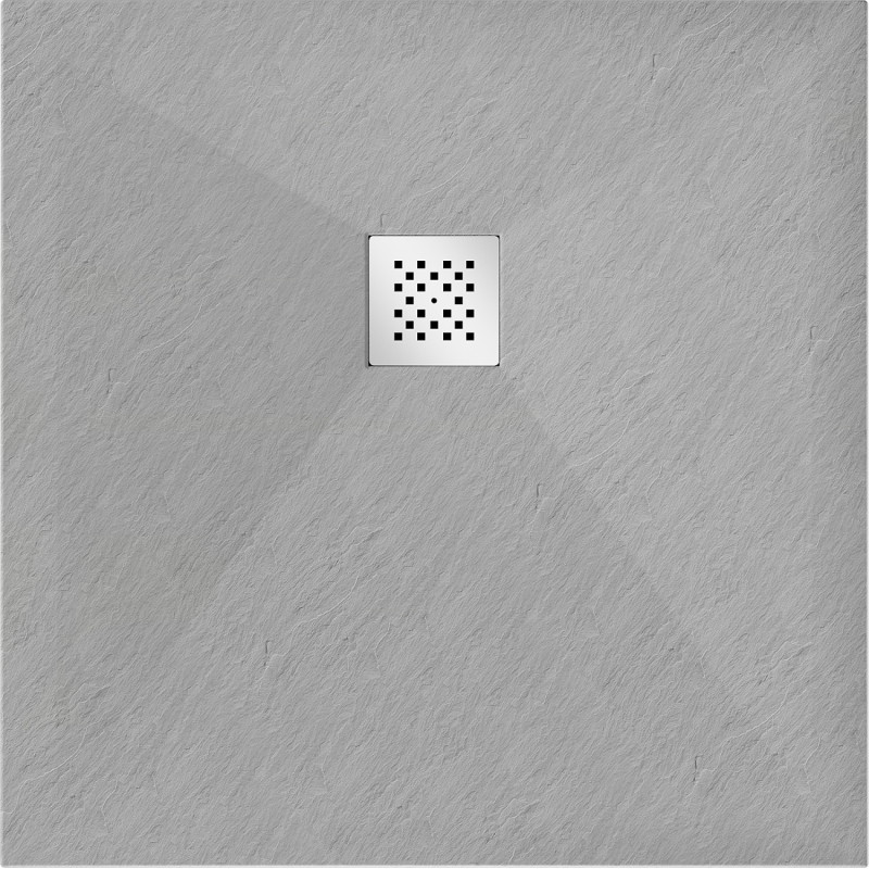 Mexen Stone+ quadratische Composite-Duschwanne 90 x 90 cm, grau-beton - 44619090