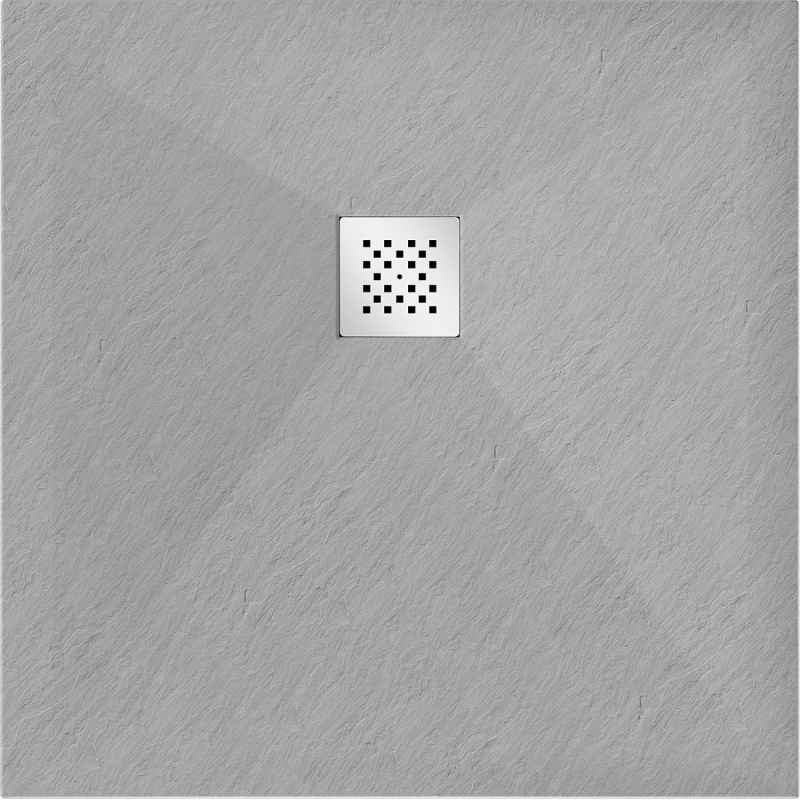 Mexen Stone+ quadratische Duschwanne aus Komposit 90 x 90 cm, grau-beton - 44619090