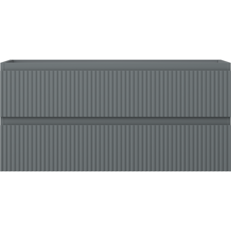 Mexen Rivel Badezimmerschrank unter Waschbecken 100 cm, 2 Schubladen, geriffelt, Graphit matt - 91A20-10047-2-BFF66