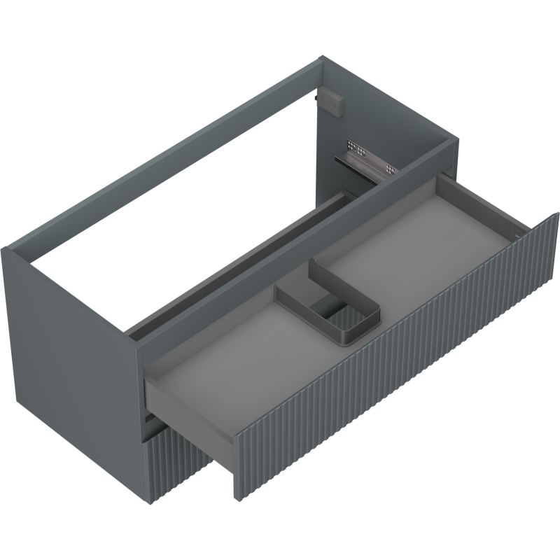 Mexen Rivel Badezimmerschrank unter Waschbecken 100 cm, 2 Schubladen, geriffelt, Graphit matt - 91A20-10047-2-BFF66