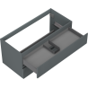 Mexen Rivel Badezimmerschrank unter Waschbecken 100 cm, 2 Schubladen, geriffelt, Graphit matt - 91A20-10047-2-BFF66