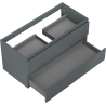 Mexen Rivel Badezimmerschrank unter Waschbecken 100 cm, 2 Schubladen, geriffelt, Graphit matt - 91A20-10047-2-BFF66