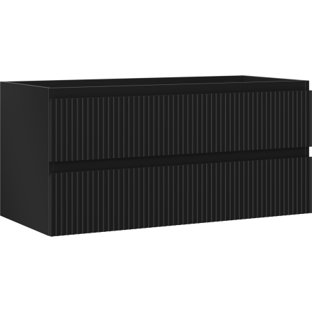 Mexen Rivel Badezimmerschrank für Waschtisch 100 cm, 2 Schubladen, geriffelt, schwarz matt - 91A20-10047-2-BFF71