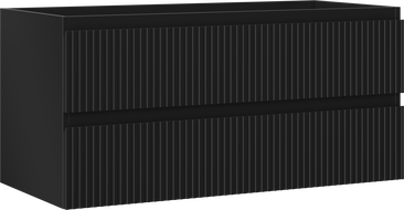 Mexen Rivel Badezimmerschrank für Waschtisch 100 cm, 2 Schubladen, geriffelt, schwarz matt - 91A20-10047-2-BFF71