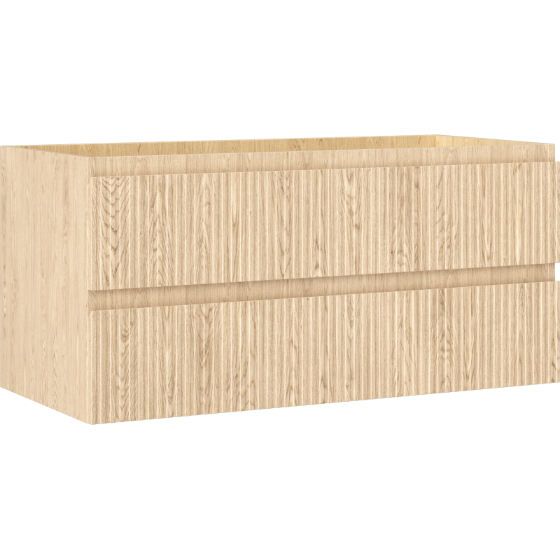 Mexen Rivel Badezimmer-Unterschrank 100 cm, 2 Schubladen, gerillt, Eiche - 91A20-10047-2-BFF81