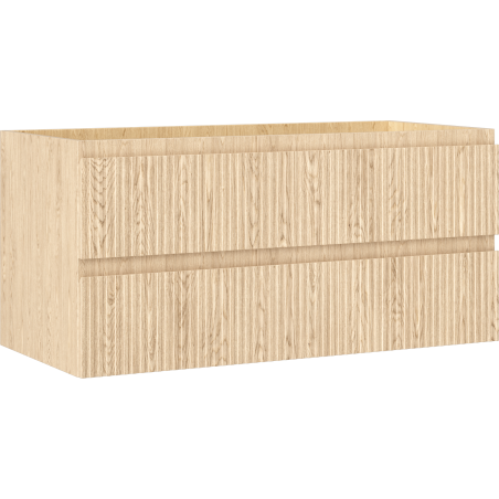 Mexen Rivel Badezimmer-Unterschrank 100 cm, 2 Schubladen, gerillt, Eiche - 91A20-10047-2-BFF81