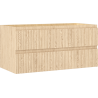 Mexen Rivel Badezimmer-Unterschrank 100 cm, 2 Schubladen, gerillt, Eiche - 91A20-10047-2-BFF81