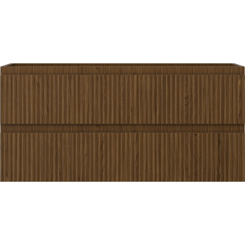Mexen Rivel Badezimmer-Waschtischschrank 100 cm, 2 Schubladen, geriffelt, Nussbaum - 91A20-10047-2-BFF86