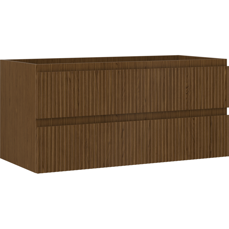 Mexen Rivel Badezimmer-Waschtischschrank 100 cm, 2 Schubladen, geriffelt, Nussbaum - 91A20-10047-2-BFF86