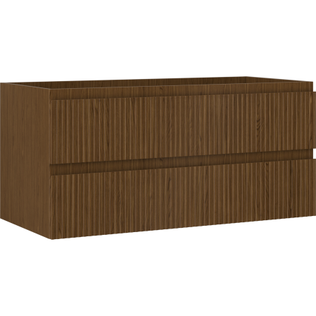 Mexen Rivel Badezimmer-Waschtischschrank 100 cm, 2 Schubladen, geriffelt, Nussbaum - 91A20-10047-2-BFF86