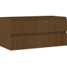 Mexen Rivel Badezimmer-Waschtischschrank 100 cm, 2 Schubladen, geriffelt, Nussbaum - 91A20-10047-2-BFF86