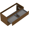 Mexen Rivel Badezimmer-Waschtischschrank 100 cm, 2 Schubladen, geriffelt, Nussbaum - 91A20-10047-2-BFF86