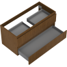 Mexen Rivel Badezimmer-Waschtischschrank 100 cm, 2 Schubladen, geriffelt, Nussbaum - 91A20-10047-2-BFF86