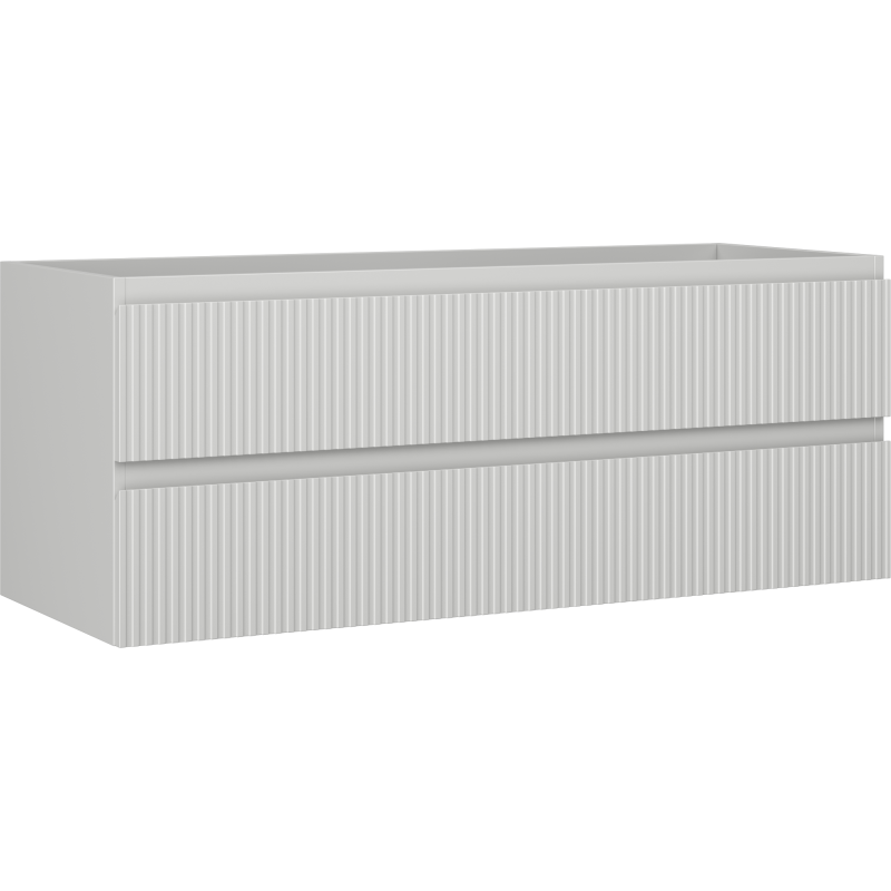 Mexen Rivel Badezimmerschrank für Waschtisch 120 cm, 2 Schubladen, geriffelt, grau matt - 91A20-12047-2-BFF62