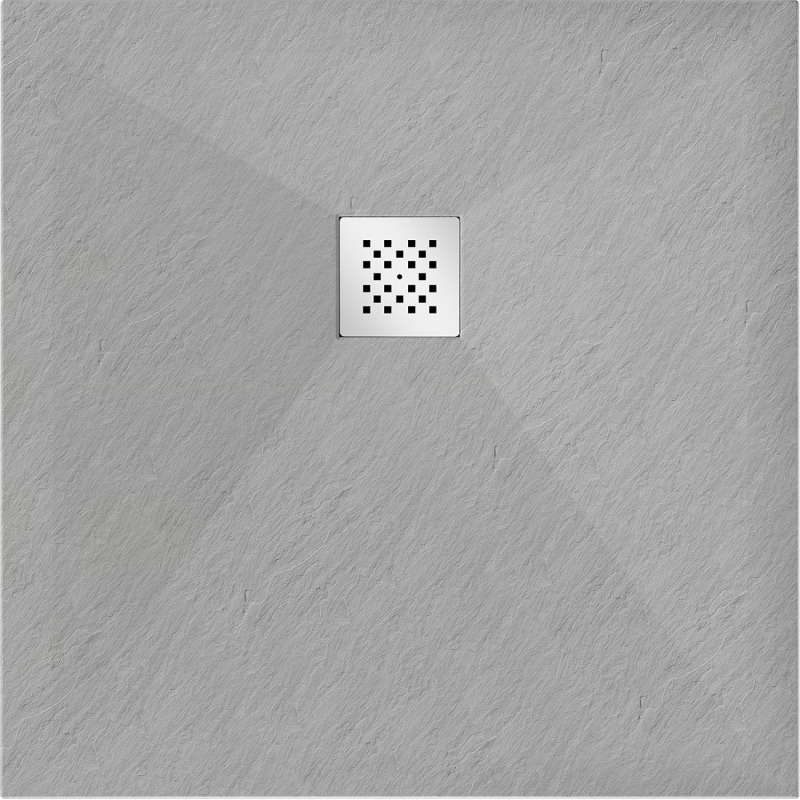 Mexen Stone+ quadratische Verbund-Duschwanne 100 x 100 cm, grau-beton - 44611010