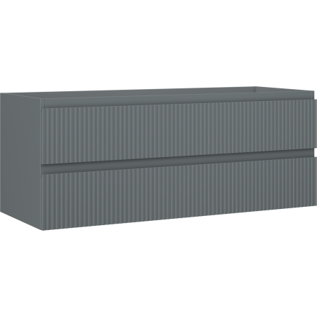 Mexen Rivel Badezimmer-Unterschrank 120 cm, 2 Schubladen, geriffelt, Graphit Matt - 91A20-12047-2-BFF66