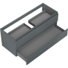 Mexen Rivel Badezimmer-Unterschrank 120 cm, 2 Schubladen, geriffelt, Graphit Matt - 91A20-12047-2-BFF66