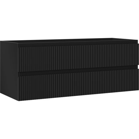 Mexen Rivel Badezimmerunterschrank 120 cm, 2 Schubladen, gerillt, schwarz matt - 91A20-12047-2-BFF71