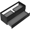 Mexen Rivel Badezimmerunterschrank 120 cm, 2 Schubladen, gerillt, schwarz matt - 91A20-12047-2-BFF71