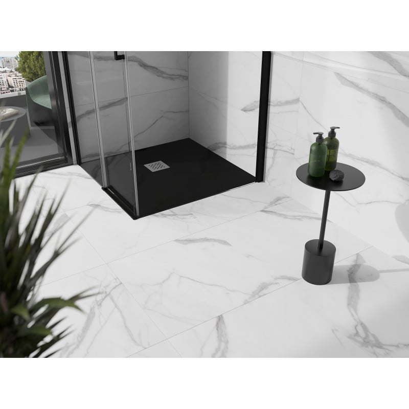 Mexen Stone+ Composite-Duschwanne quadratisch 70 x 70 cm, schwarz - 44707070