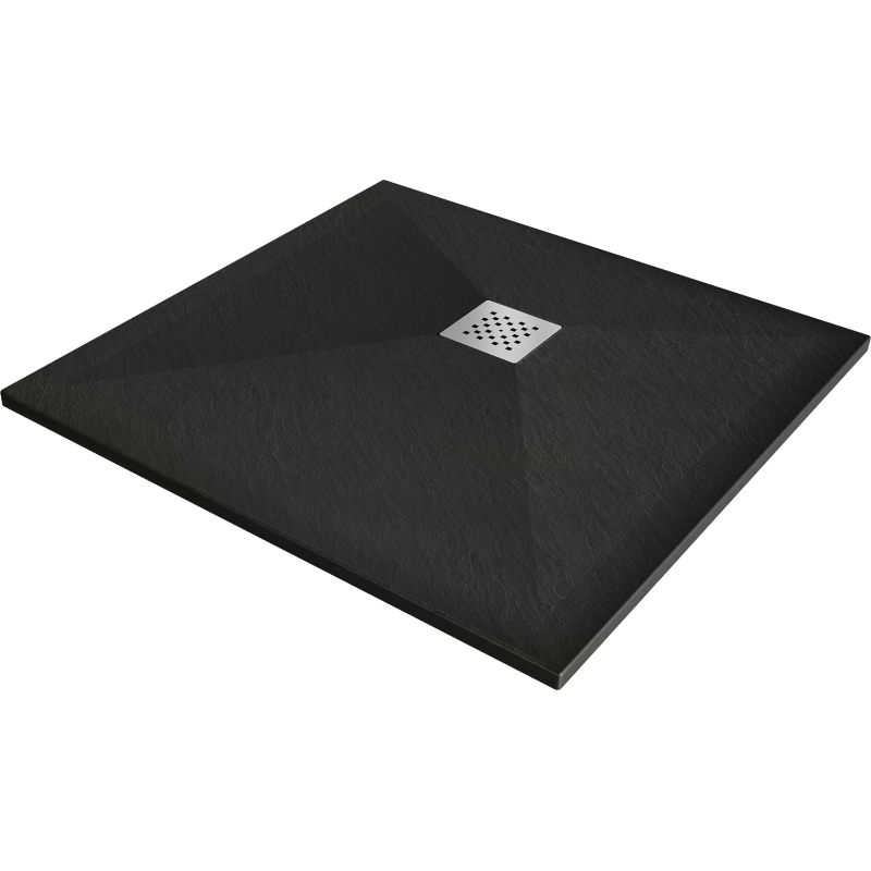 Mexen Stone+ quadratische Verbund-Duschwanne 90 x 90 cm, schwarz - 44709090