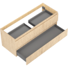 Mexen Rivel Badezimmerschrank 120 cm, 2 Schubladen, geriffelt, Eiche - 91A20-12047-2-BFF81