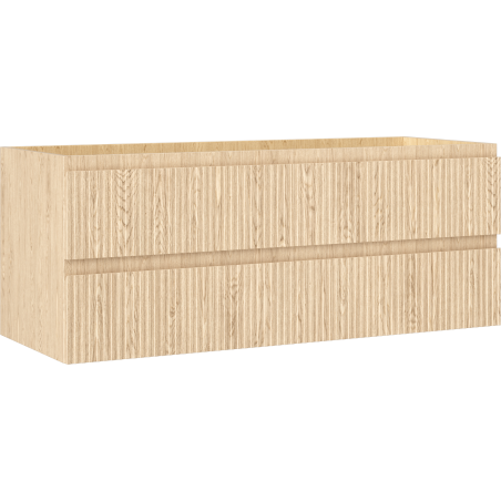 Mexen Rivel Badezimmerschrank 120 cm, 2 Schubladen, geriffelt, Eiche - 91A20-12047-2-BFF81