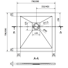 Mexen Stone+ Composite-Duschwanne quadratisch 70 x 70 cm, schwarz - 44707070