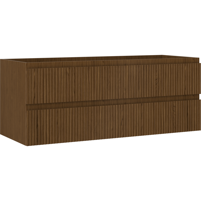 Mexen Rivel Badezimmerschrank unter Waschbecken 120 cm, 2 Schubladen, gerillt, Nuss - 91A20-12047-2-BFF86