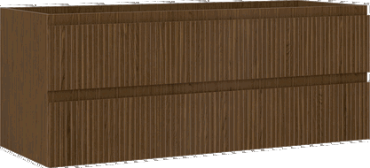 Mexen Rivel Badezimmerschrank unter Waschbecken 120 cm, 2 Schubladen, gerillt, Nuss - 91A20-12047-2-BFF86