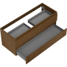 Mexen Rivel Badezimmerschrank unter Waschbecken 120 cm, 2 Schubladen, gerillt, Nuss - 91A20-12047-2-BFF86