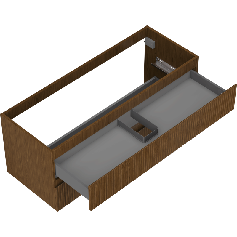 Mexen Rivel Badezimmerschrank unter Waschbecken 120 cm, 2 Schubladen, gerillt, Nuss - 91A20-12047-2-BFF86